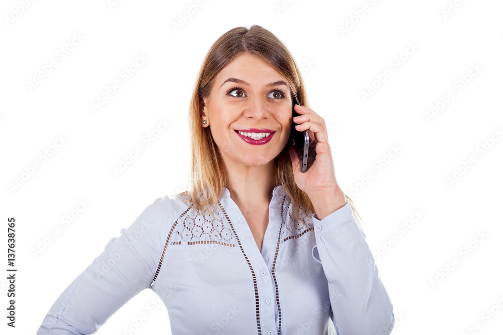 Beautiful woman having a phone call Beautiful woman having a phone call