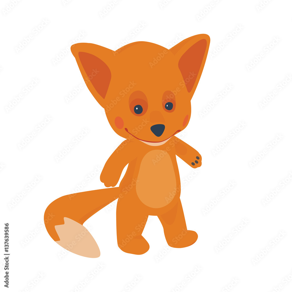 Obraz premium Flat fox cartoon