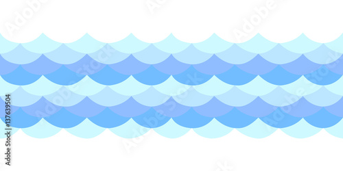 Seamless pattern of waves, the flow of water . For Wallpaper and fabrics. Vector illustration.