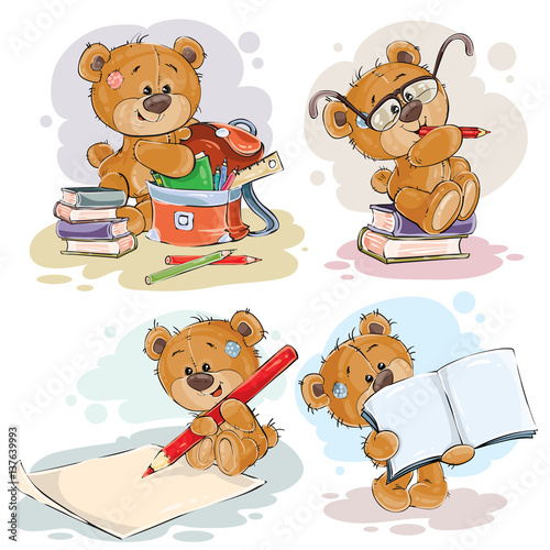 Funny illustrations for greeting cards and childrens books on the topic of school and university education
