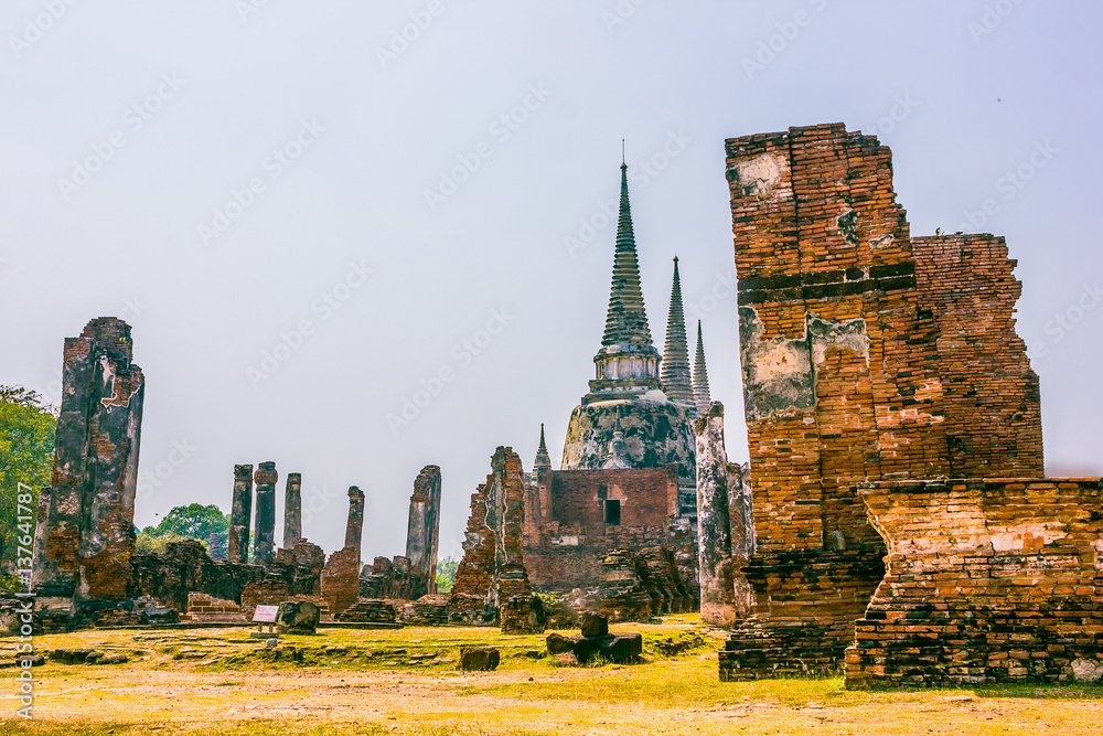 Obraz premium Old city of ayutthaya in thailand