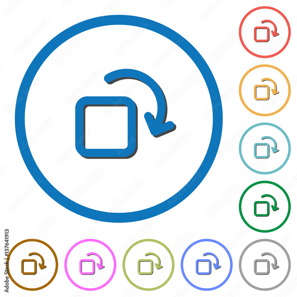 Rotate element icons with shadows and outlines Rotate element icons with shadows and outlines