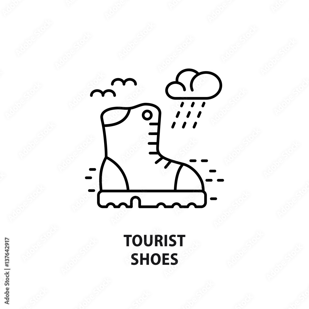 Modern vector logo for tourist shoes isolated on white Modern vector logo for tourist shoes isolated on white