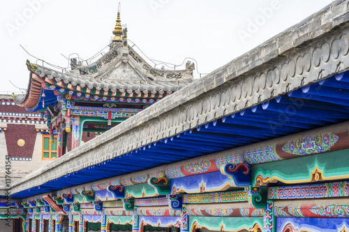 The ancient temple building architecture of Kumbum monastery in Qinghai Province, China photo