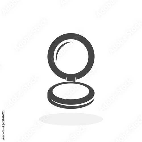 Mirror with powder Icon. Vector logo on white background