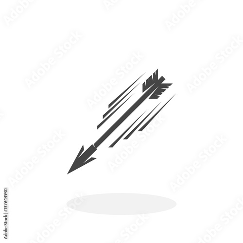 Flying arrow Icon. Vector logo on white background