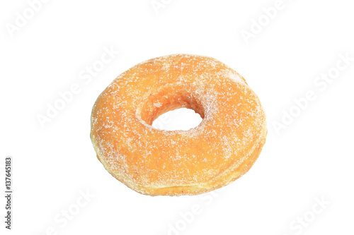 Sugar donuts isolated, as white background or print card
