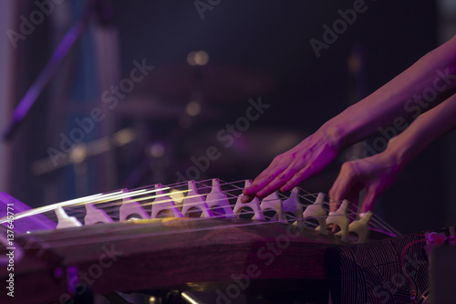 Japanese Koto player performs during the Bangkok japan Festival 2017.