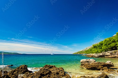 Beautiful sea view on island Brac in Croatia © samael334