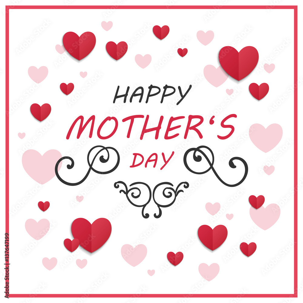 Vector Illustration of a Happy Mothers Day Greeting Card Design