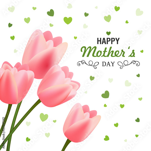 Vector Illustration of a Happy Mothers Day Greeting Card Design