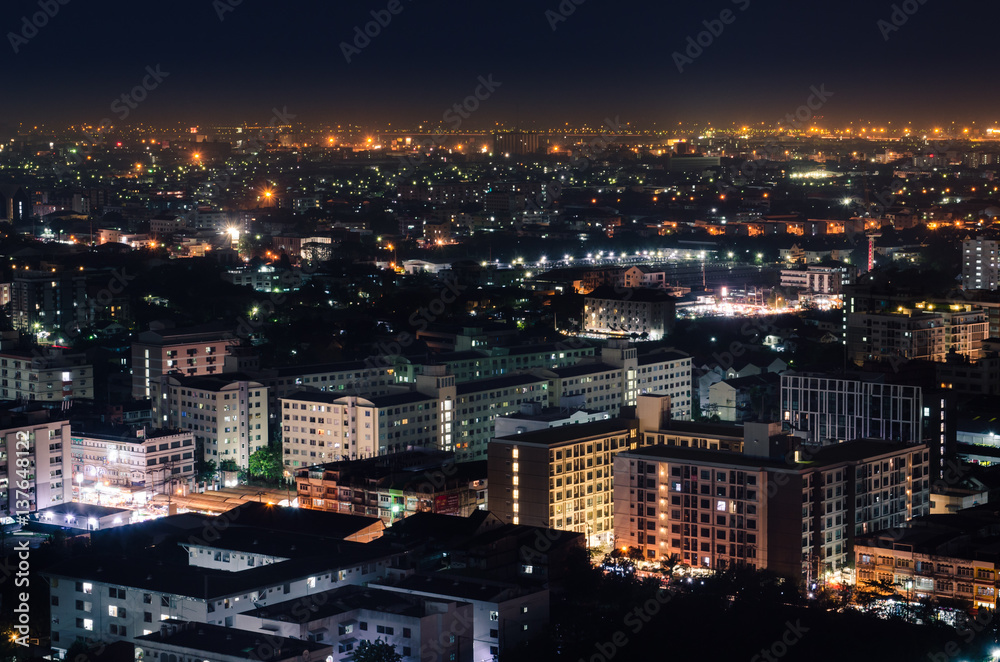 Bangkok city View at night time.Thailand