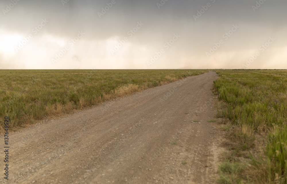dirt road before rain