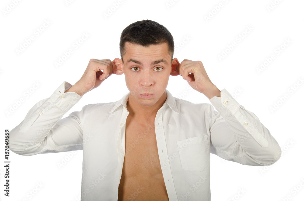 Funny guy and grimaces. Young attractive male ape. Funny guy and grimaces. Young attractive male ape.