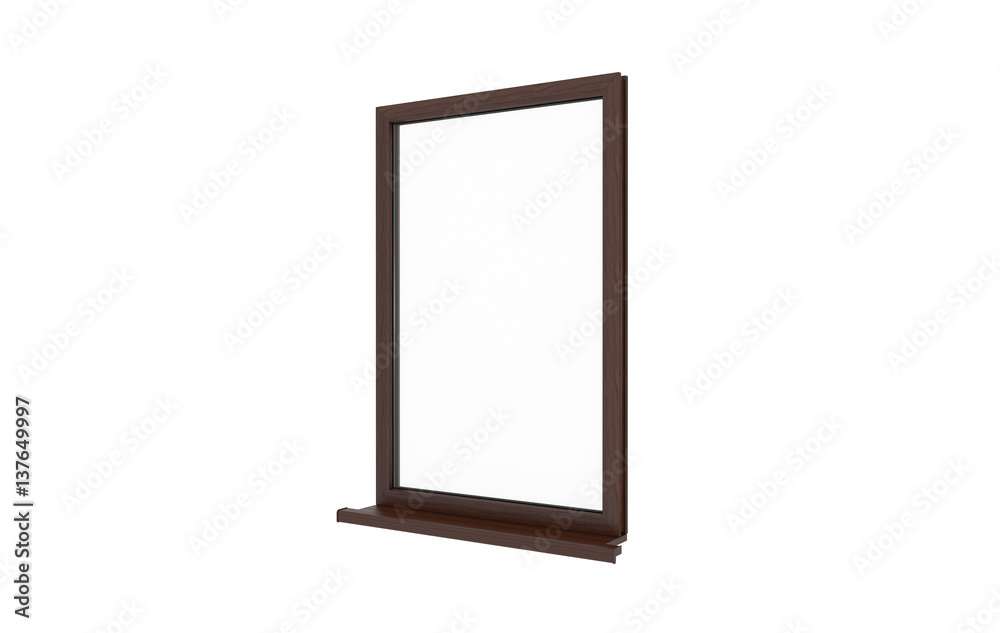 Window. Isolated window. Dark wood window. Window. Isolated window. Dark wood window.
