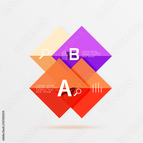 Free Download Overlapping square infographics - GFXLoad
