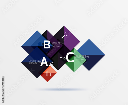 Free Download Overlapping square infographics - GFXLoad