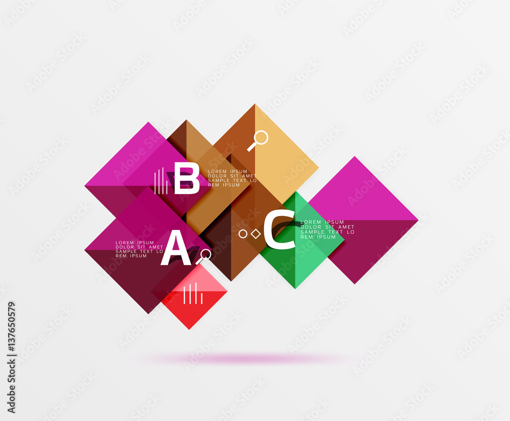 Overlapping square infographics Overlapping square infographics