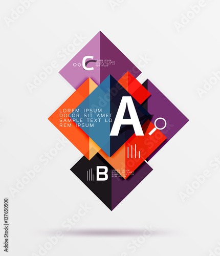 Free Download Overlapping square infographics - GFXLoad