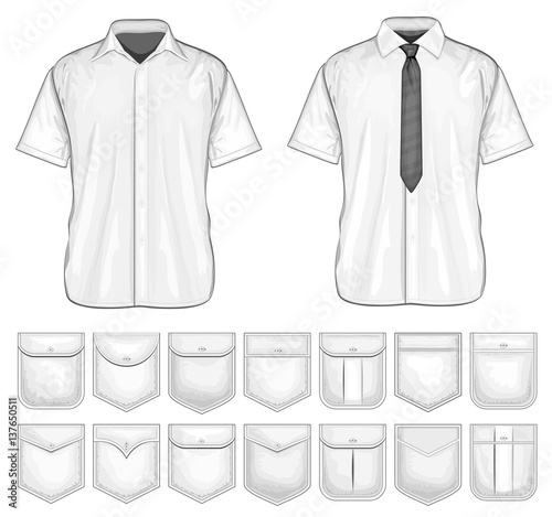 Vector collection of shirt pockets design