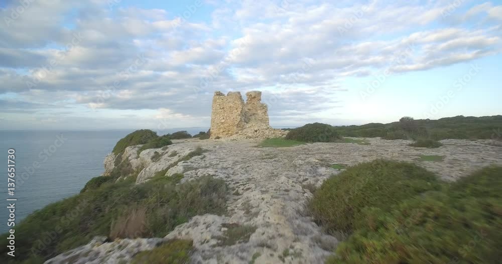Aerial, Flying Along The Steep Cliff Line At Ferragudo, Portugal - Native Material, straight out of the cam Aerial, Flying Along The Steep Cliff Line At Ferragudo, Portugal - Native Material, straight out of the cam