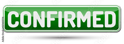 CONFIRMED - Abstract beautiful button with text.