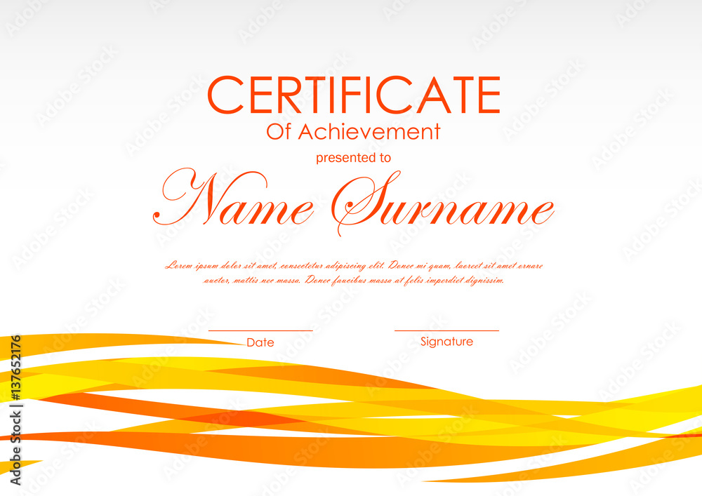 Certificate of achievement template Certificate of achievement template
