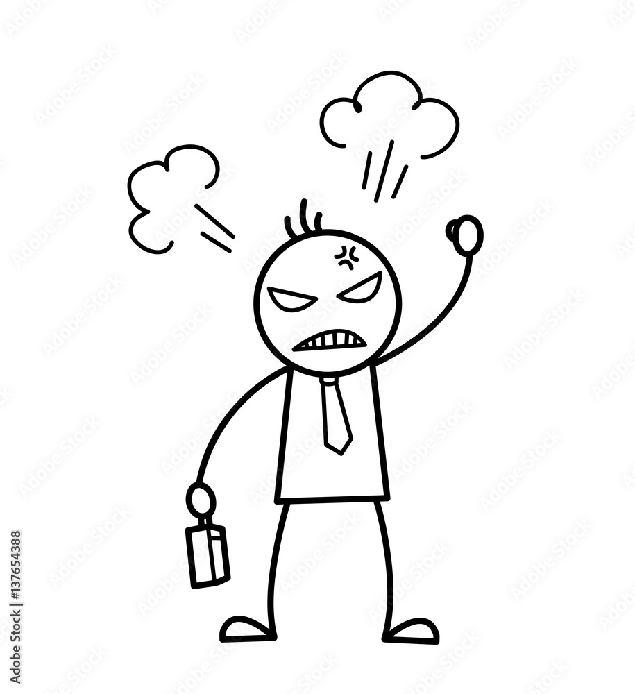 Angry Worker Protesting Doodle, a hand drawn vector doodle of a stick figure holding a briefcase protesting at work. Angry Worker Protesting Doodle, a hand drawn vector doodle of a stick figure holding a briefcase protesting at work.
