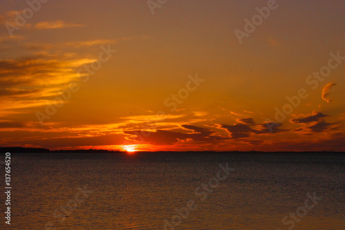 Sonnenuntergang am Ostseestrand in Gelting