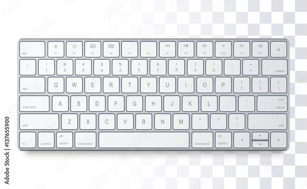 Magic Aluminium keyboard on a transparent background Magic Aluminium keyboard on a transparent background