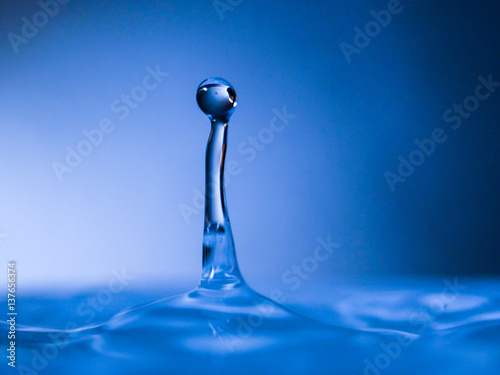 Close up of Water splash blue color. Close up
