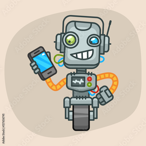 Robot Holding Mobile Phone