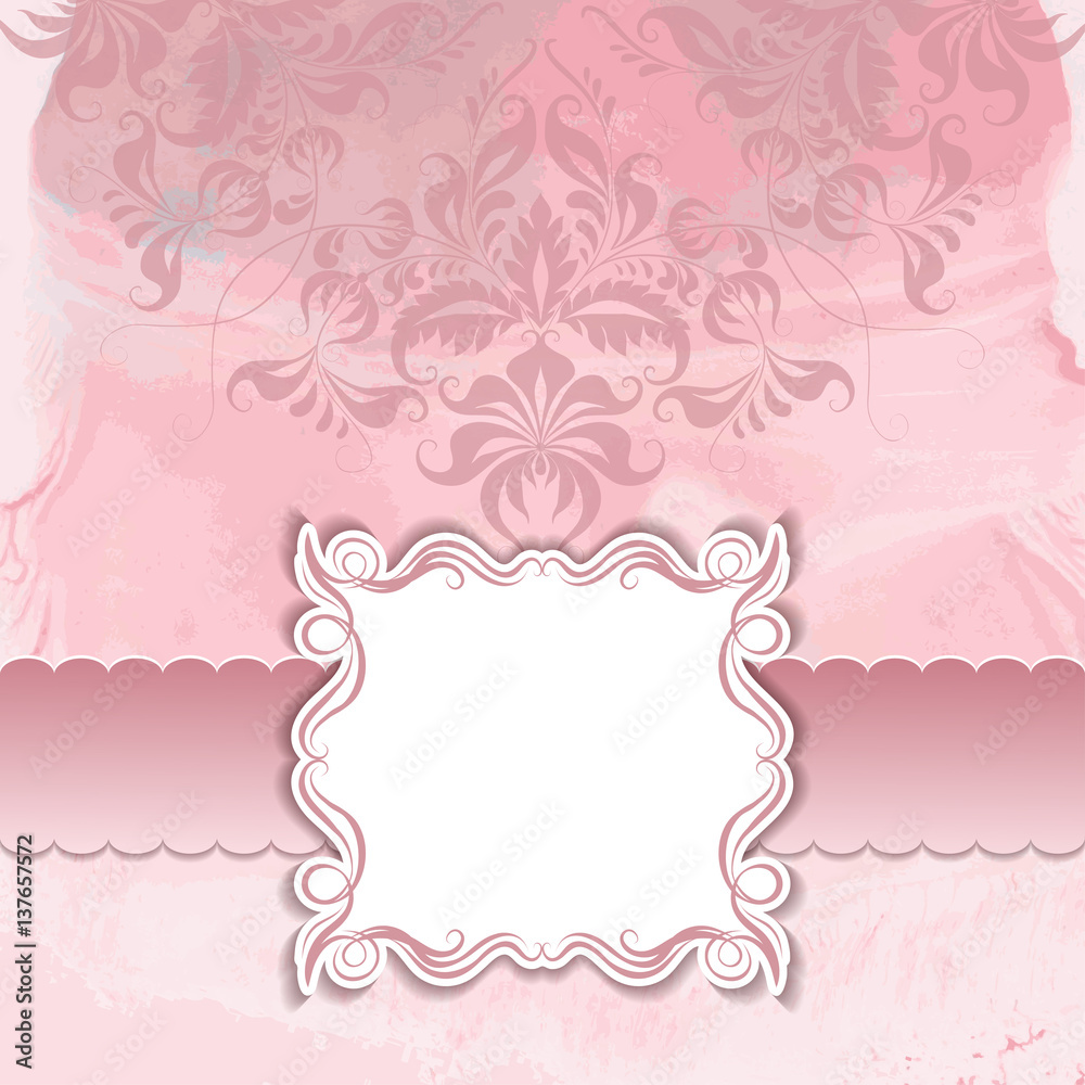 Frame and ornate on watercolor background