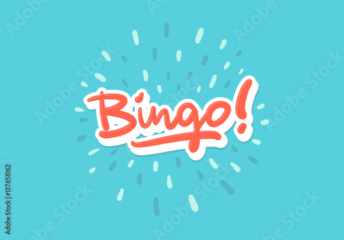 Bingo vector logo postcard with splash effect
