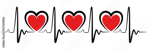 Banner Heartbeat Heart Shape Illustration