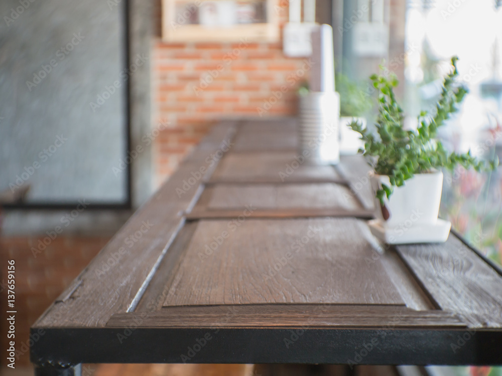 Table in a cafe.