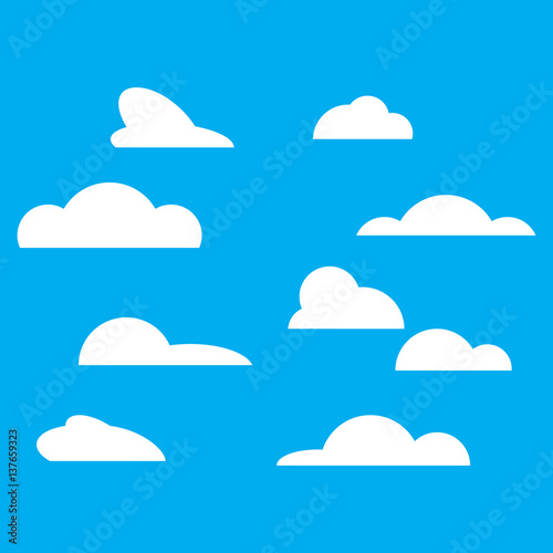 Collection of stylized cloud silhouettes, great for clipart or icon creation