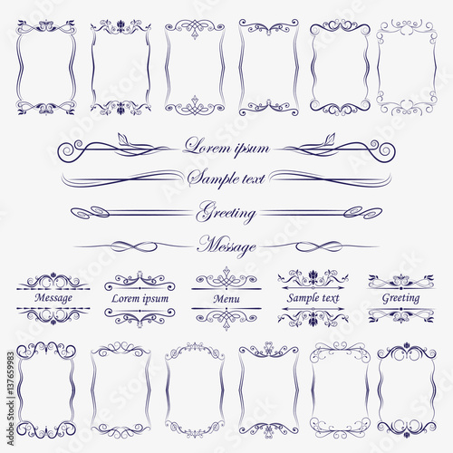 A large collection of frames and divider for processing your ideas, greeting, greeting card.