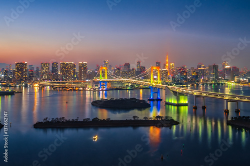 View of Tokyo city skyline in Odaiba-Tokyo, Japan photo