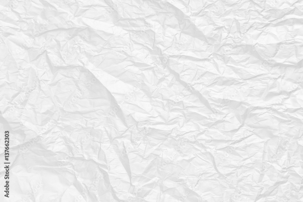 Fototapeta premium White paper crumpled for background and textured