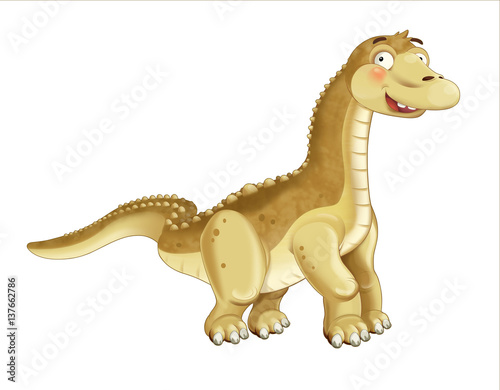 cartoon dinosaur diplodocus illustration for children