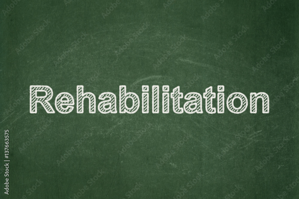 Obraz premium Healthcare concept: Rehabilitation on chalkboard background