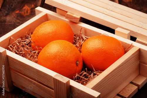 Oranges in a box