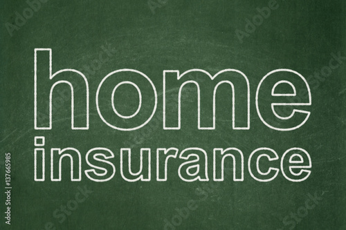 Insurance concept: Home Insurance on chalkboard background