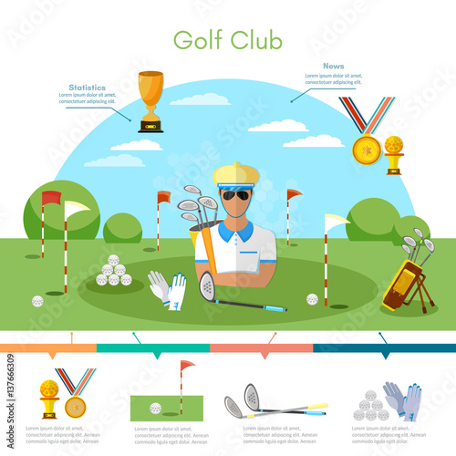 Golf sports championship infographic elements