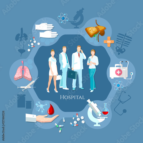 Professional team of doctors. Hospital medicine staff health service