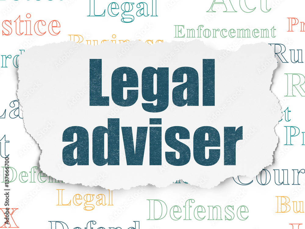 Fototapeta premium Law concept: Legal Adviser on Torn Paper background