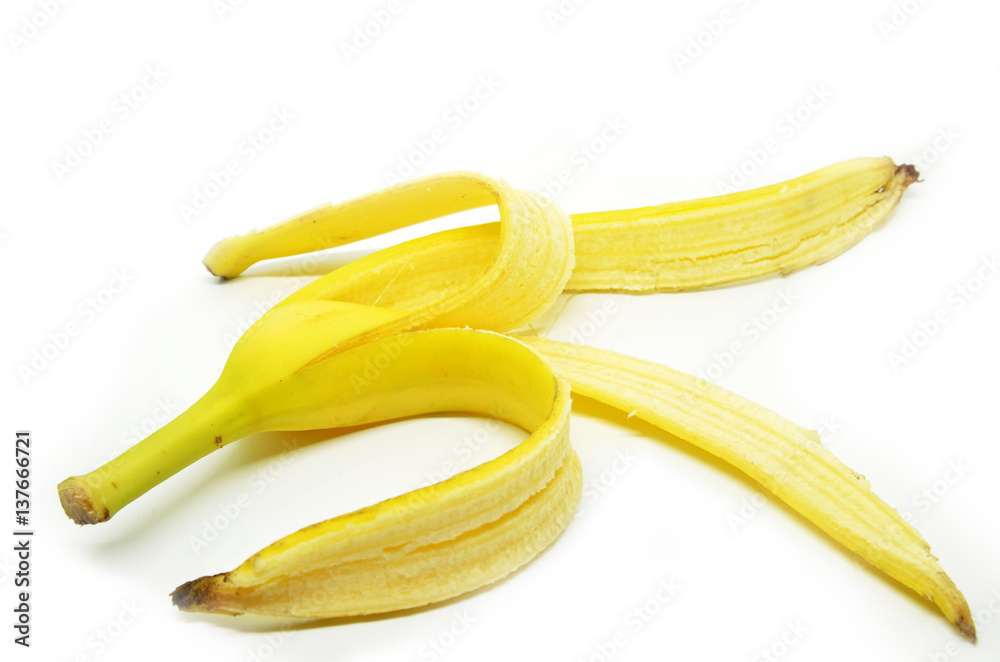 Peeled banana skin