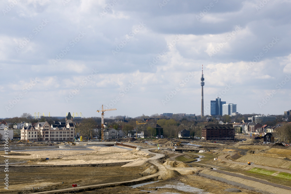 Baustelle Dortmunder Phönixsee im Jahr 2010, NRW Baustelle Dortmunder Phönixsee im Jahr 2010, NRW