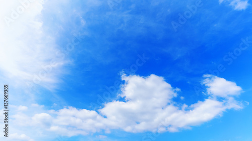 White clouds and blue sky background